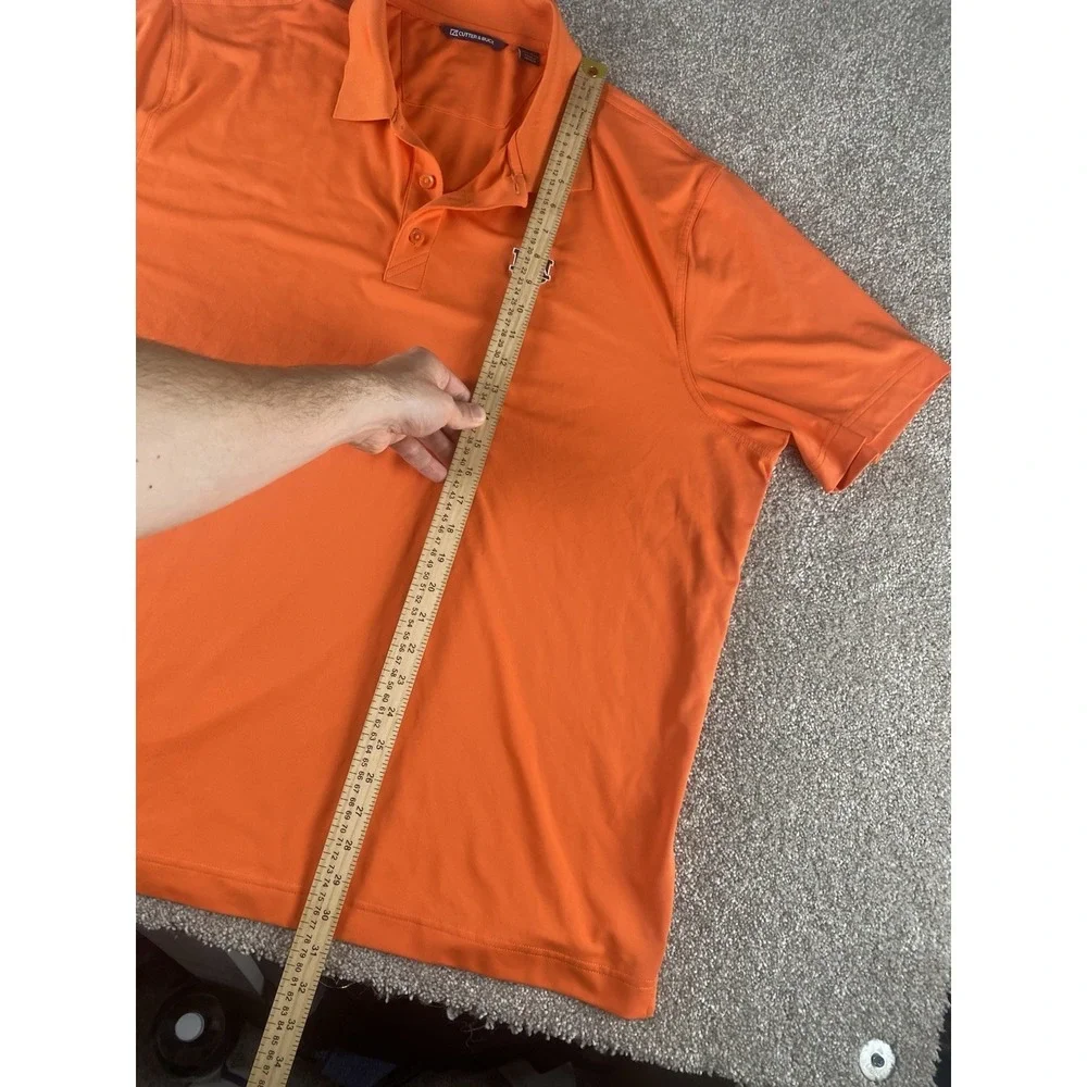 Cutter & Buck Auburn Tigers Solid Orange Polo Shirt Performance Stretch Men XXL